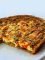 Savory chicken tart with cheese (carob bean breadsticks)