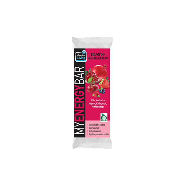 Organic oat bar with Pomegranate, Strawberry, Cherry, Cranberry & Blueberry