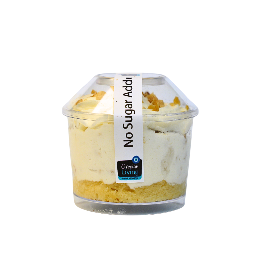 Frozen vanilla cake with pineapple and almond grecian living